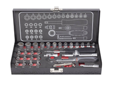 Sada nástrčných klíčů s ráčnou Toolcraft, 1/4", 36 ks