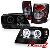 Přední světla + zadní světla čirá Jeep Grand Cherokee WJ (99-04)