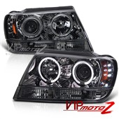 Přední čirá černá světla Jeep Grand Cherokee WJ (99-04)