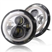 Přední homologované LED lampy 7", Chrom (2 ks)
