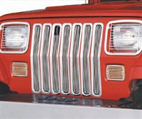 Chromované vložky chladiče Smittybilt Jeep Wrangler YJ